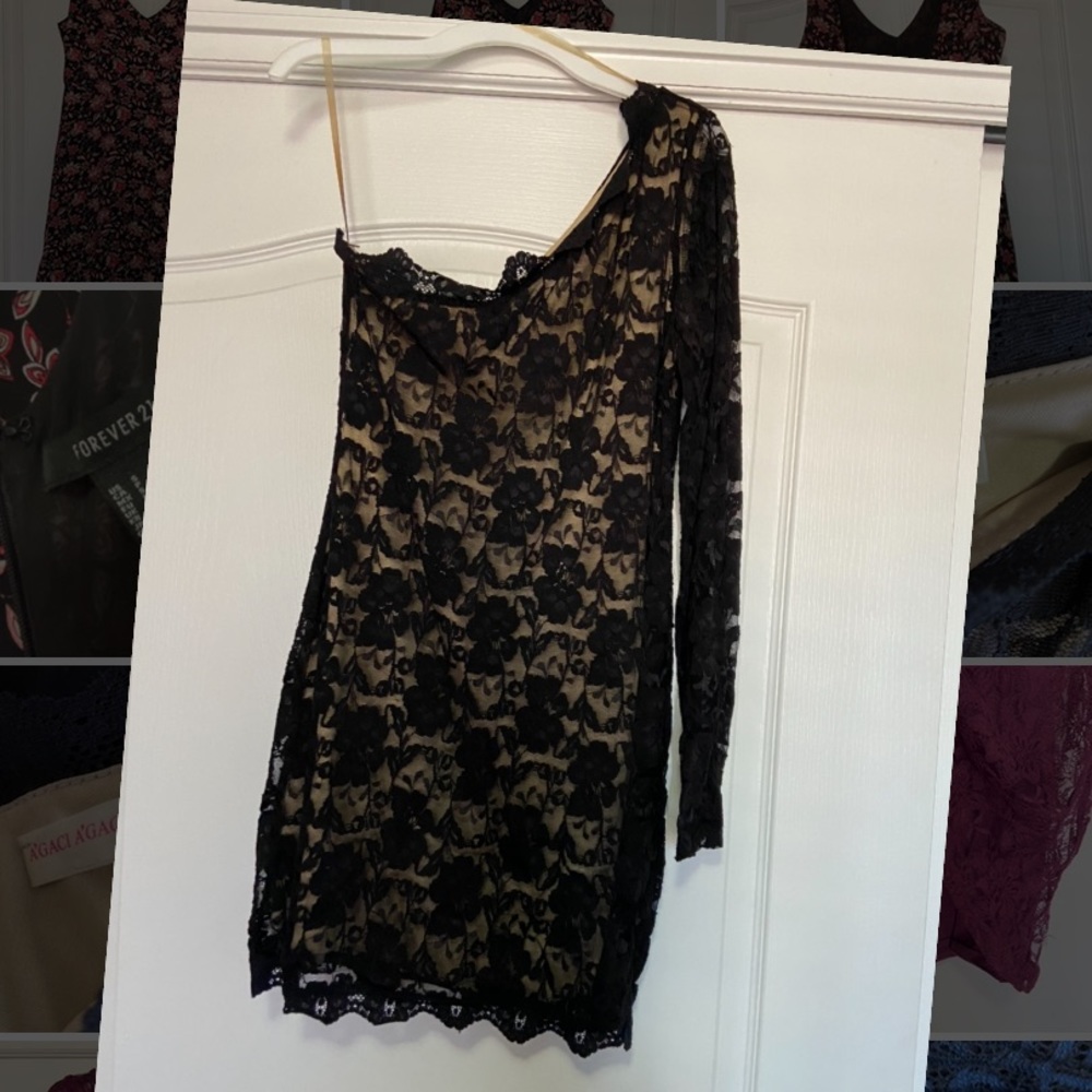 One sleeve night mini dress